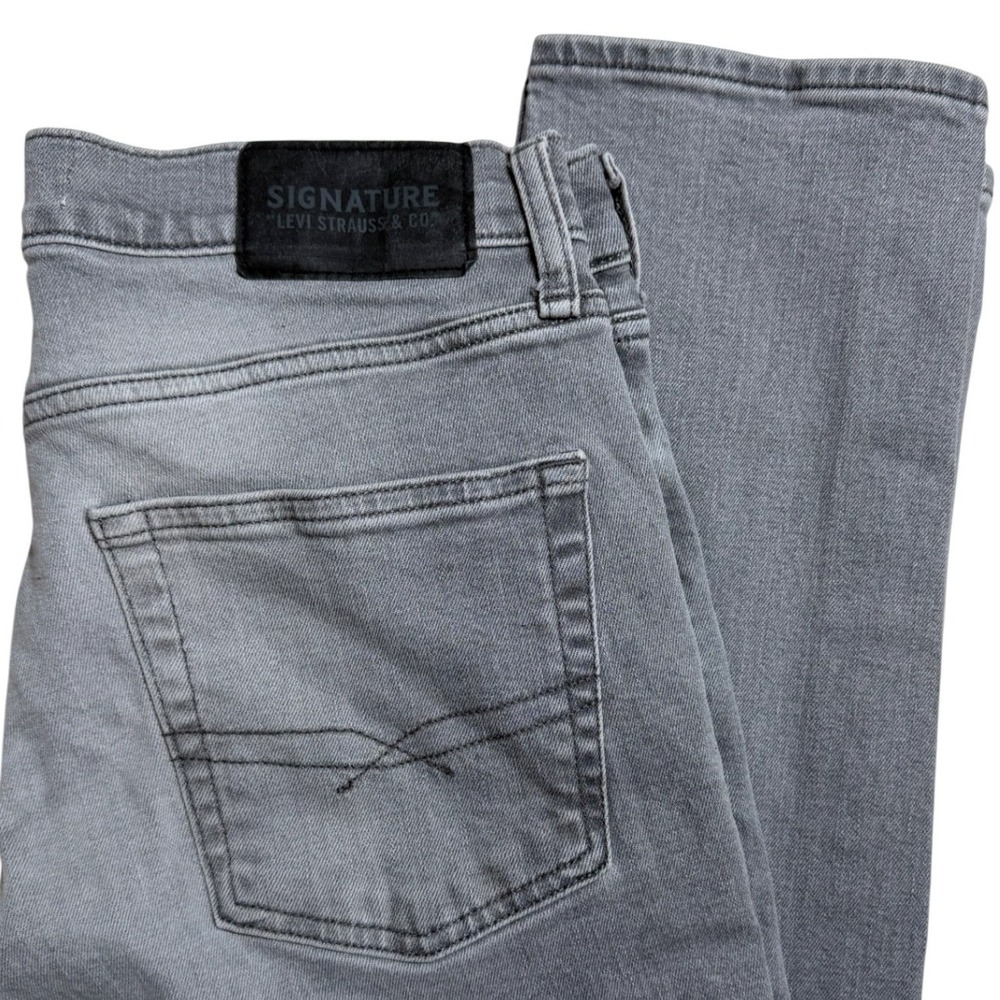 Signature‎ Levi Strauss 32x30 S37 Slim Jeans Mens Grey Denim Pants